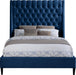 Fritz Navy Velvet Queen Bed - Royal Furniture & Gifts (MI) - Multi Location