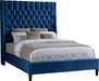 Fritz Navy Velvet Queen Bed - Royal Furniture & Gifts (MI) - Multi Location