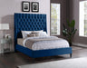 Fritz Navy Velvet Queen Bed - Royal Furniture & Gifts (MI) - Multi Location