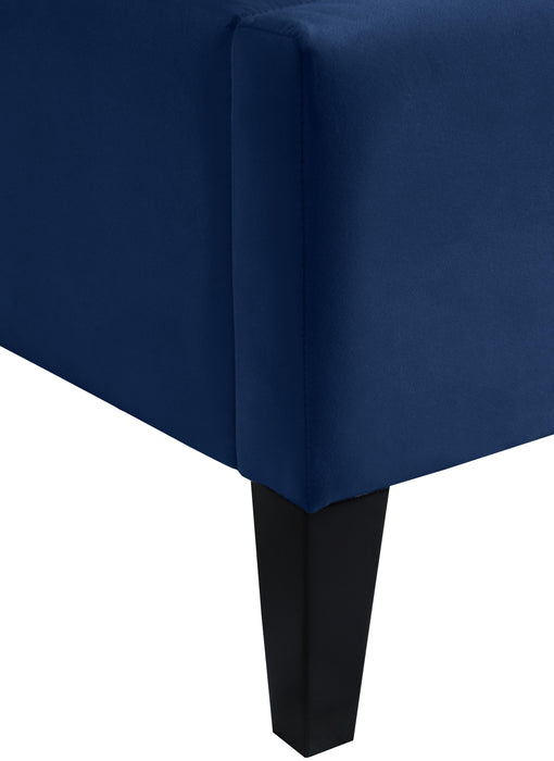 Fritz Navy Velvet Queen Bed - Royal Furniture & Gifts (MI) - Multi Location
