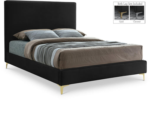 Geri Black Velvet King Bed - Royal Furniture & Gifts (MI) - Multi Location
