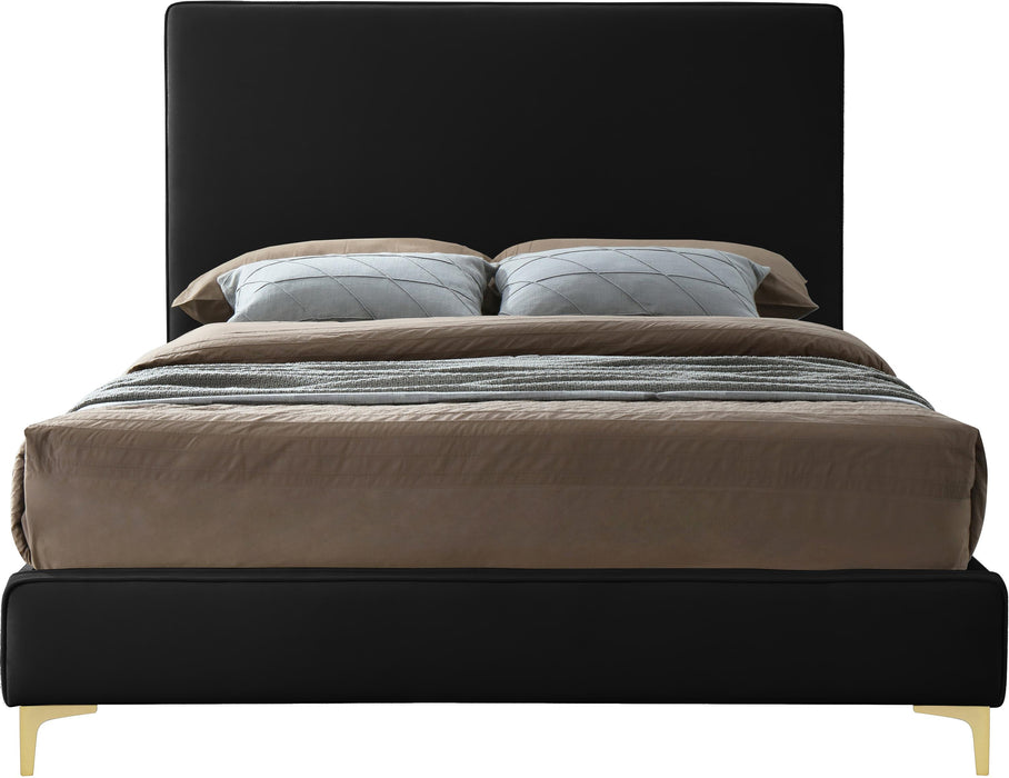 Geri Black Velvet Queen Bed - Royal Furniture & Gifts (MI) - Multi Location