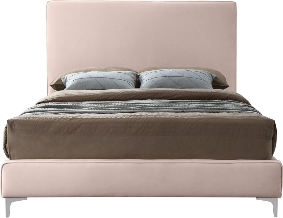 Geri Pink Velvet Queen Bed - Royal Furniture & Gifts (MI) - Multi Location