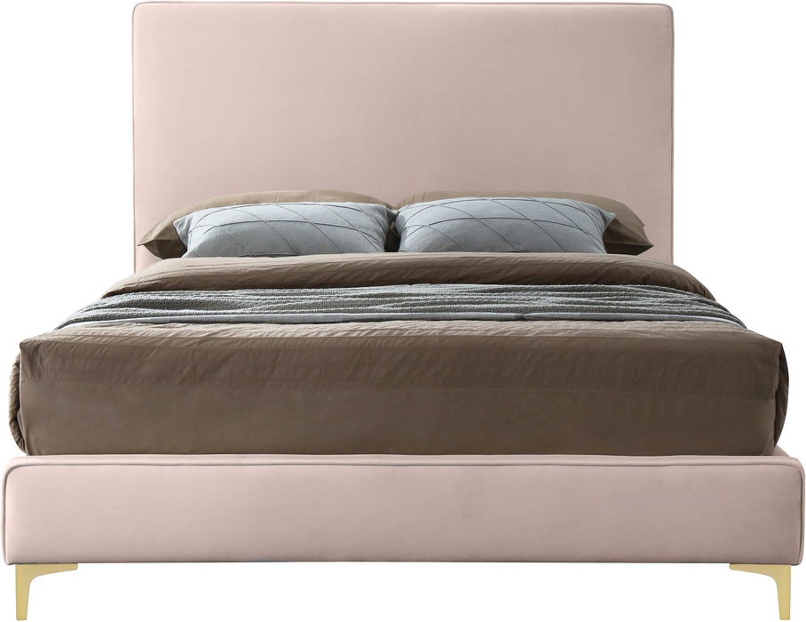 Geri Pink Velvet Queen Bed - Royal Furniture & Gifts (MI) - Multi Location