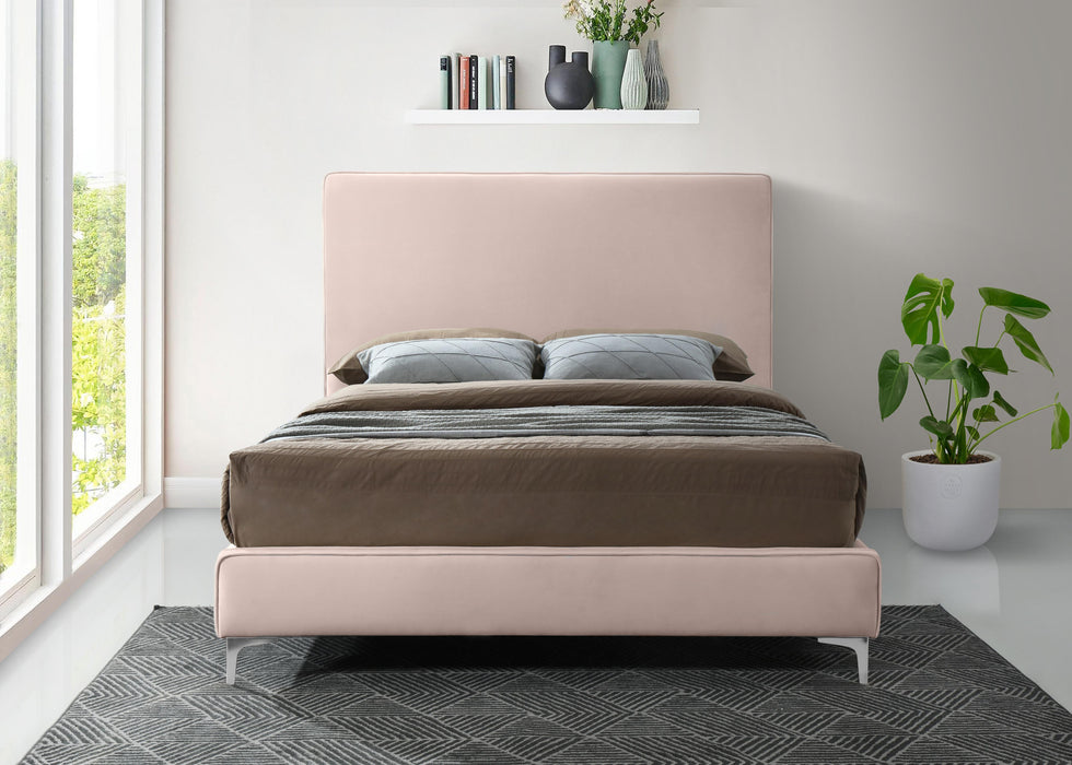 Geri Pink Velvet Queen Bed - Royal Furniture & Gifts (MI) - Multi Location