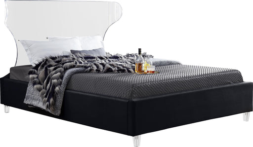 Ghost Black Velvet King Bed - Royal Furniture & Gifts (MI) - Multi Location
