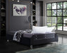 Ghost Black Velvet King Bed - Royal Furniture & Gifts (MI) - Multi Location