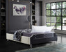Ghost Cream Velvet Queen Bed - Royal Furniture & Gifts (MI) - Multi Location