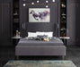 Ghost Grey Velvet King Bed - Royal Furniture & Gifts (MI) - Multi Location