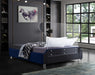Ghost Navy Velvet King Bed - Royal Furniture & Gifts (MI) - Multi Location