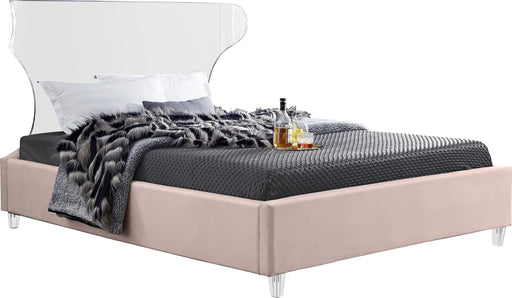Ghost Pink Velvet Queen Bed - Royal Furniture & Gifts (MI) - Multi Location