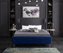 Ghost Navy Velvet King Bed - Royal Furniture & Gifts (MI) - Multi Location