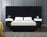 Grande Black Velvet Queen Bed (3 Boxes) - Royal Furniture & Gifts (MI) - Multi Location