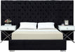 Grande Black Velvet Queen Bed (3 Boxes) - Royal Furniture & Gifts (MI) - Multi Location