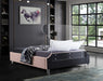 Ghost Pink Velvet Queen Bed - Royal Furniture & Gifts (MI) - Multi Location