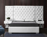 Grande White Velvet Queen Bed (3 Boxes) - Royal Furniture & Gifts (MI) - Multi Location