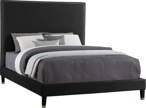 Harlie Black Velvet King Bed - Royal Furniture & Gifts (MI) - Multi Location