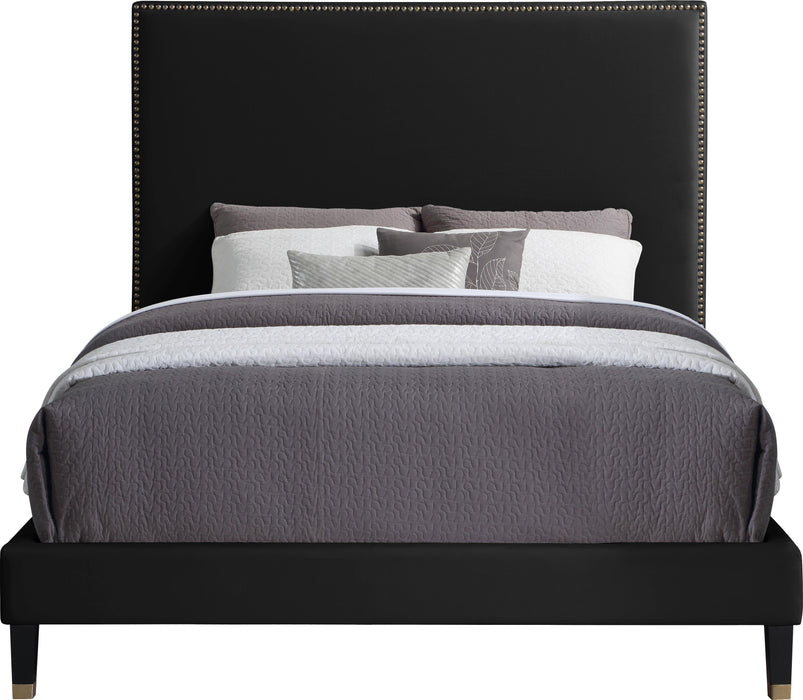 Harlie Black Velvet Queen Bed - Royal Furniture & Gifts (MI) - Multi Location