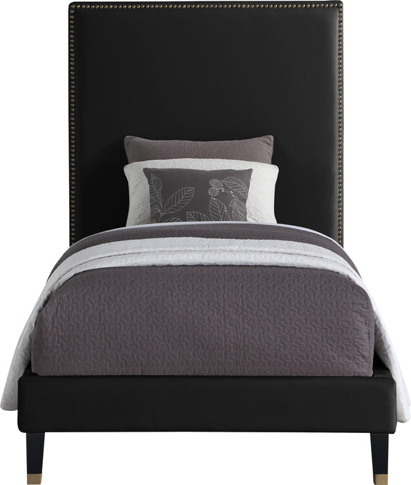 Harlie Black Velvet Twin Bed - Royal Furniture & Gifts (MI) - Multi Location