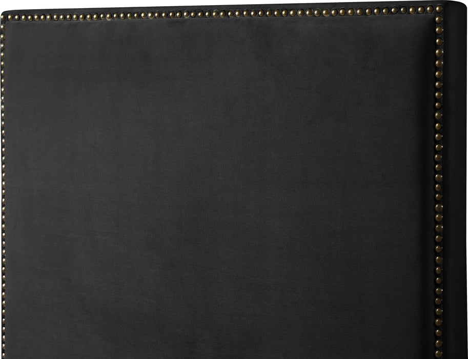 Harlie Black Velvet Queen Bed - Royal Furniture & Gifts (MI) - Multi Location
