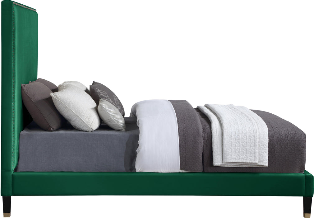 Harlie Green Velvet King Bed - Royal Furniture & Gifts (MI) - Multi Location
