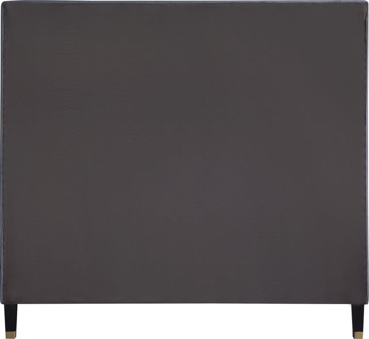 Harlie Grey Velvet King Bed - Royal Furniture & Gifts (MI) - Multi Location
