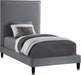 Harlie Grey Velvet Twin Bed - Royal Furniture & Gifts (MI) - Multi Location