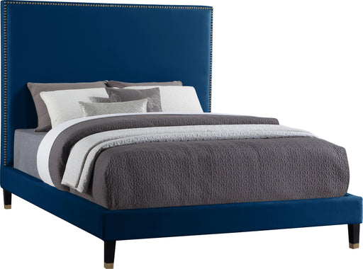 Harlie Navy Velvet King Bed - Royal Furniture & Gifts (MI) - Multi Location