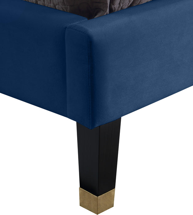 Harlie Navy Velvet King Bed - Royal Furniture & Gifts (MI) - Multi Location