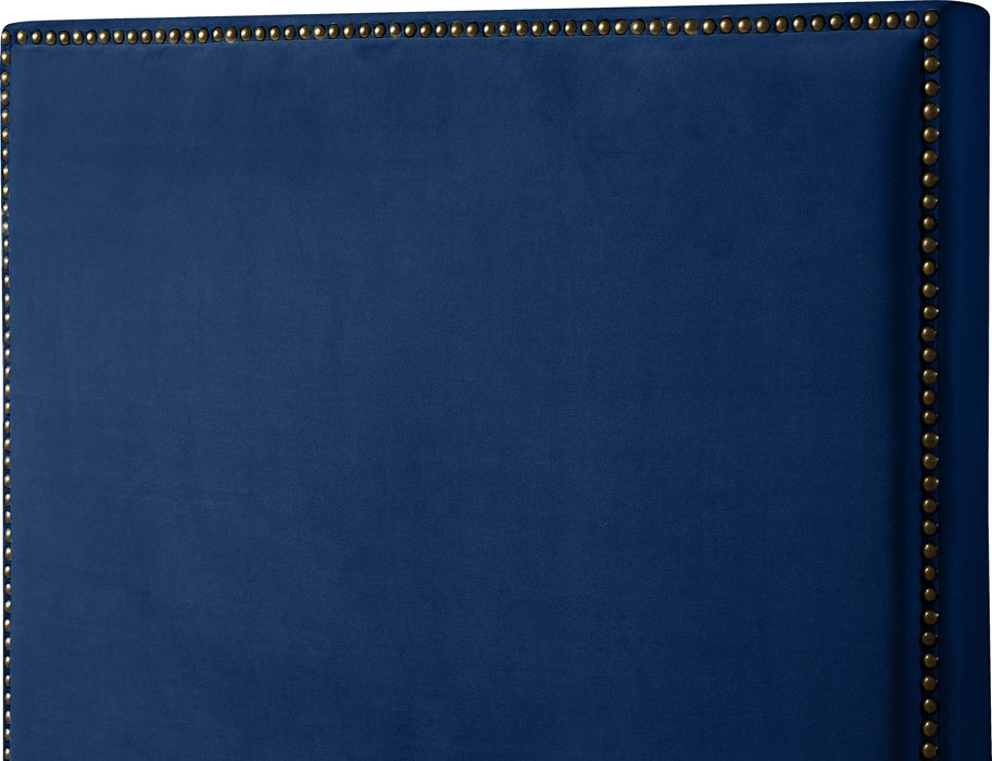 Harlie Navy Velvet Twin Bed - Royal Furniture & Gifts (MI) - Multi Location