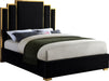 Hugo Black Velvet Queen Bed - Royal Furniture & Gifts (MI) - Multi Location
