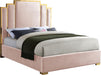 Hugo Pink Velvet Queen Bed - Royal Furniture & Gifts (MI) - Multi Location