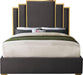 Hugo Grey Velvet Queen Bed - Royal Furniture & Gifts (MI) - Multi Location