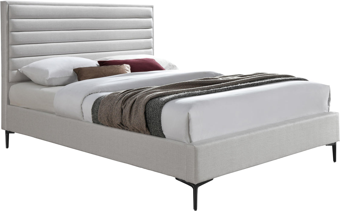 Hunter Cream Linen King Bed - Royal Furniture & Gifts (MI) - Multi Location