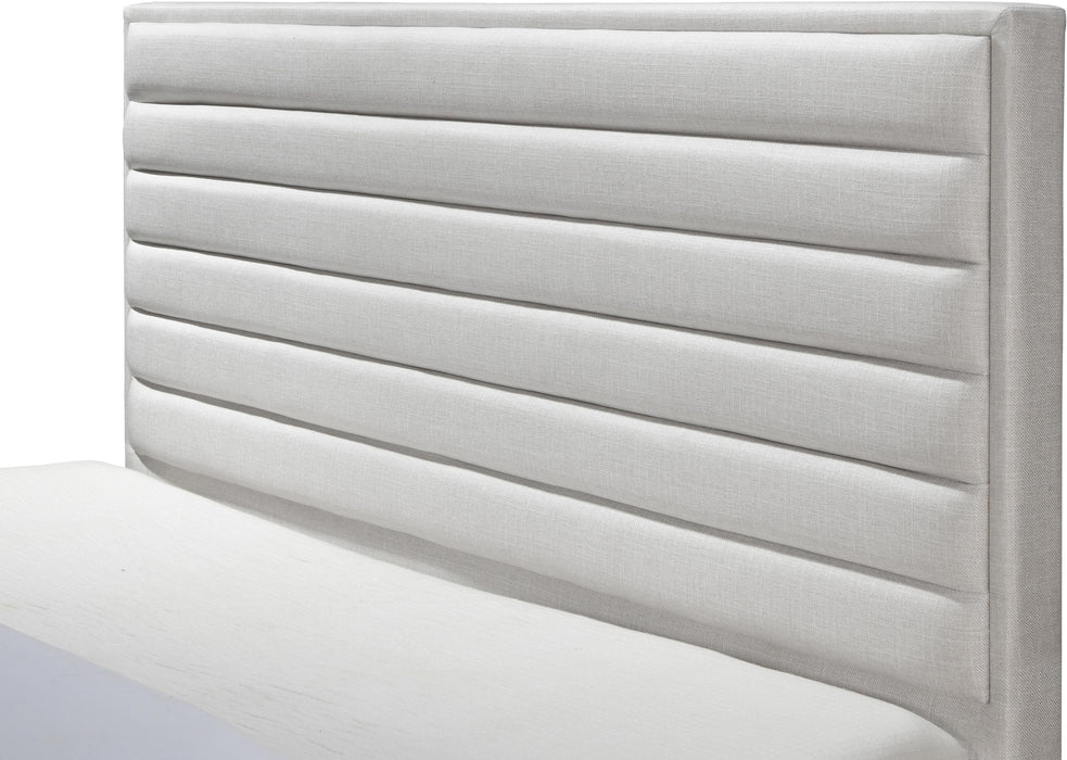 Hunter Cream Linen King Bed - Royal Furniture & Gifts (MI) - Multi Location