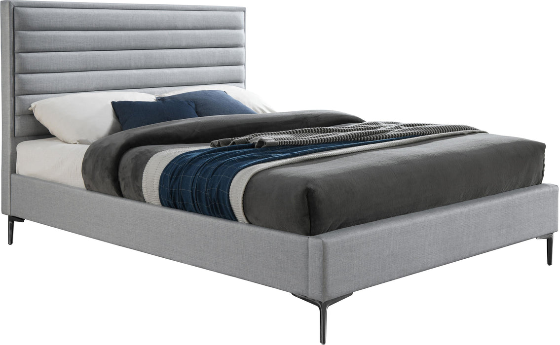 Hunter Grey Linen King Bed - Royal Furniture & Gifts (MI) - Multi Location
