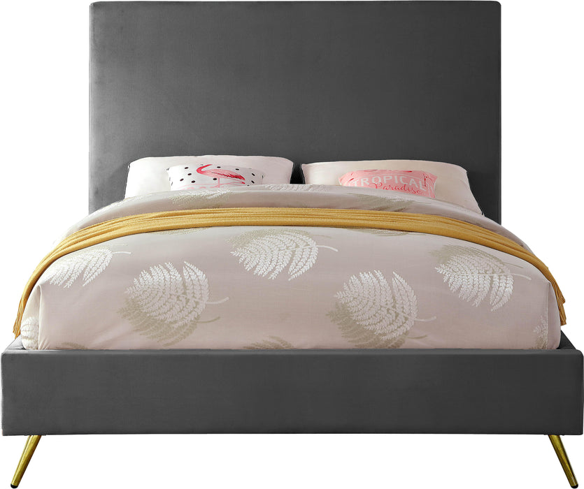 Jasmine Grey Velvet Queen Bed - Royal Furniture & Gifts (MI) - Multi Location