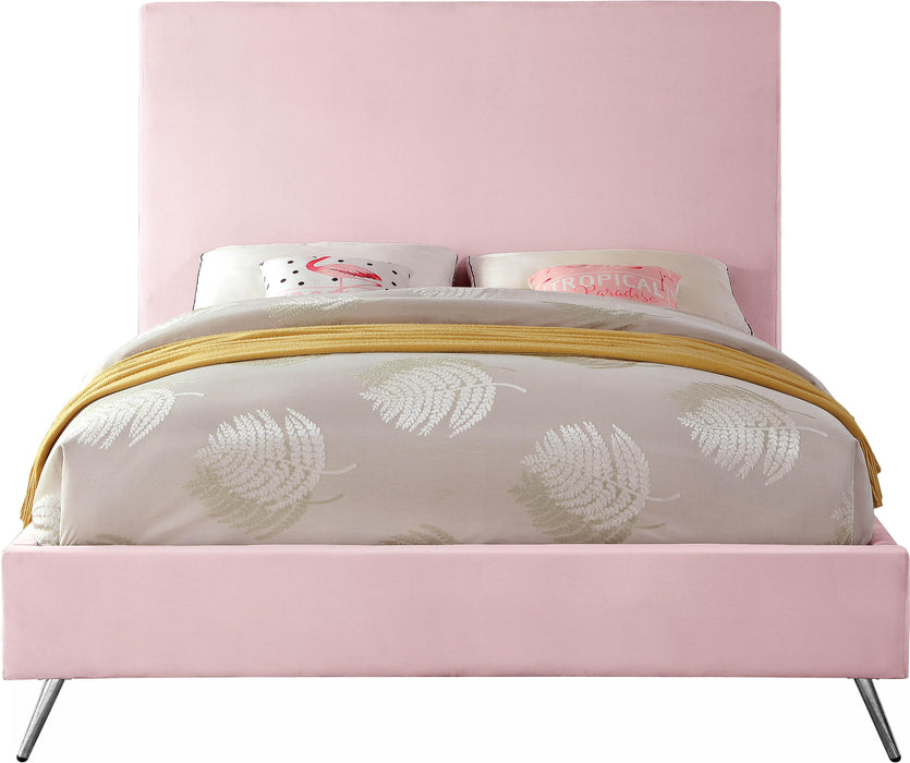 Jasmine Pink Velvet King Bed - Royal Furniture & Gifts (MI) - Multi Location