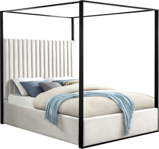Jax Cream Velvet King Bed - Royal Furniture & Gifts (MI) - Multi Location