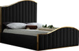 Jolie Black Velvet Queen Bed (3 Boxes) - Royal Furniture & Gifts (MI) - Multi Location