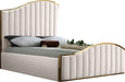 Jolie Cream Velvet Queen Bed (3 Boxes) - Royal Furniture & Gifts (MI) - Multi Location