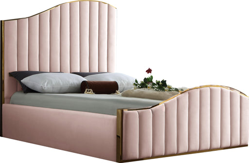 Jolie Pink Velvet Queen Bed (3 Boxes) - Royal Furniture & Gifts (MI) - Multi Location