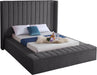 Kiki Grey Velvet King Bed (3 Boxes) - Royal Furniture & Gifts (MI) - Multi Location