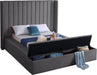 Kiki Grey Velvet King Bed (3 Boxes) - Royal Furniture & Gifts (MI) - Multi Location