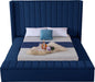 Kiki Navy Velvet Queen Bed (3 Boxes) - Royal Furniture & Gifts (MI) - Multi Location