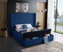 Kiki Navy Velvet King Bed (3 Boxes) - Royal Furniture & Gifts (MI) - Multi Location