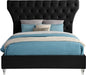 Kira Black Velvet Queen Bed - Royal Furniture & Gifts (MI) - Multi Location
