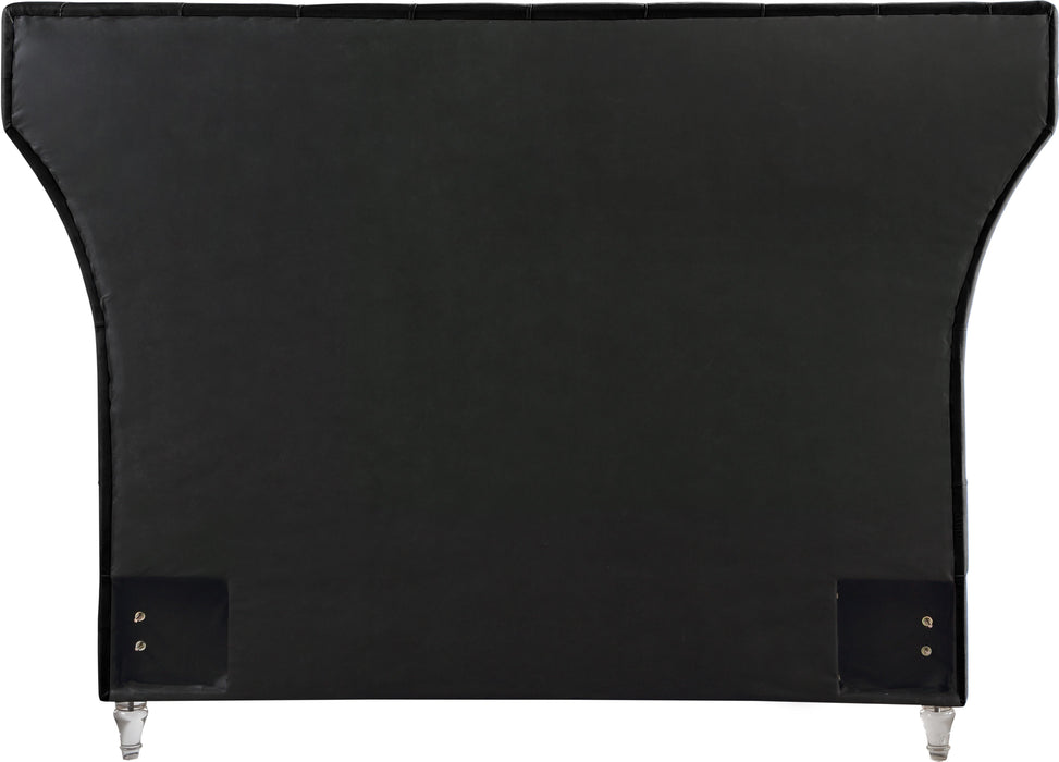 Kira Black Velvet Queen Bed - Royal Furniture & Gifts (MI) - Multi Location