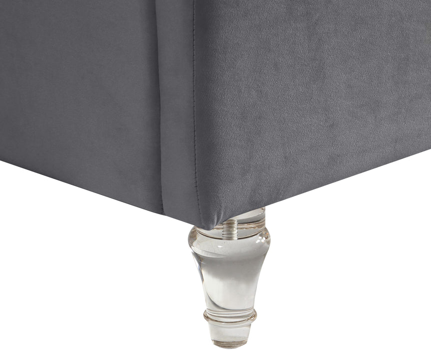 Kira Grey Velvet Queen Bed - Royal Furniture & Gifts (MI) - Multi Location