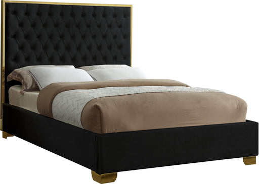 Lana Black Velvet Queen Bed - Royal Furniture & Gifts (MI) - Multi Location